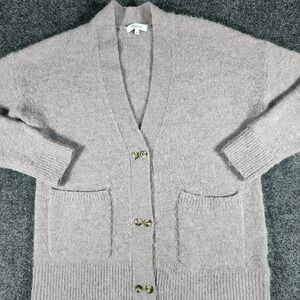 Madewell Allston Double-Button Cardigan Sweater Size Small Purple Wool Alpaca‎